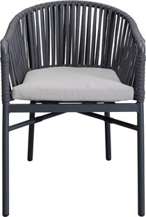 Krzesło ogrodowe z podłokietnikami ciemnoszare rama aluminiowa 57x76 cm – obraz-1