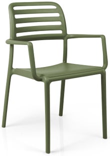 Krzesło ogrodowe z podłokietnikami Costa 59x86 cm zielone – obraz-1