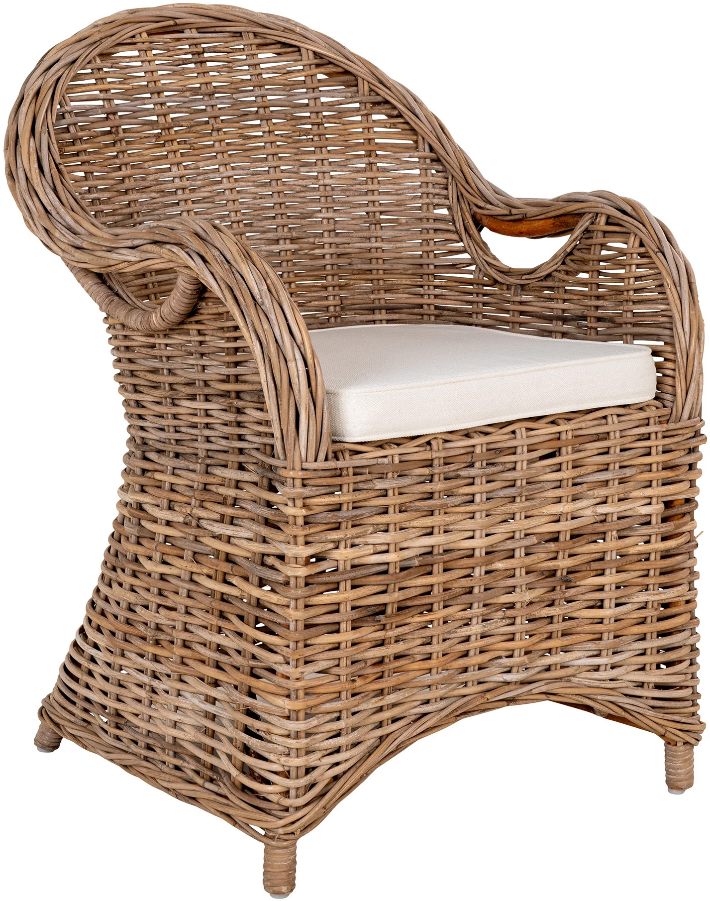 Krzesło ogrodowe z podłokietnikami rattanowe naturalne 64x56 cm – grafika-1.