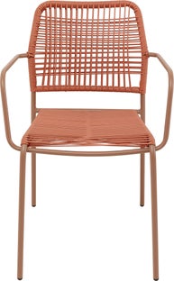 Krzesło ogrodowe z podłokietnikami w kolorze czerwonym ażurowe 54x85 cm – obraz-1