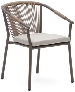 Krzesło ogrodowe z podłokietnikami metalowe szare 59x79 cm – obraz-1