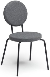 Krzesło Option 48x85 cm szare siedzisko i oparcie okrągłe – obraz-1