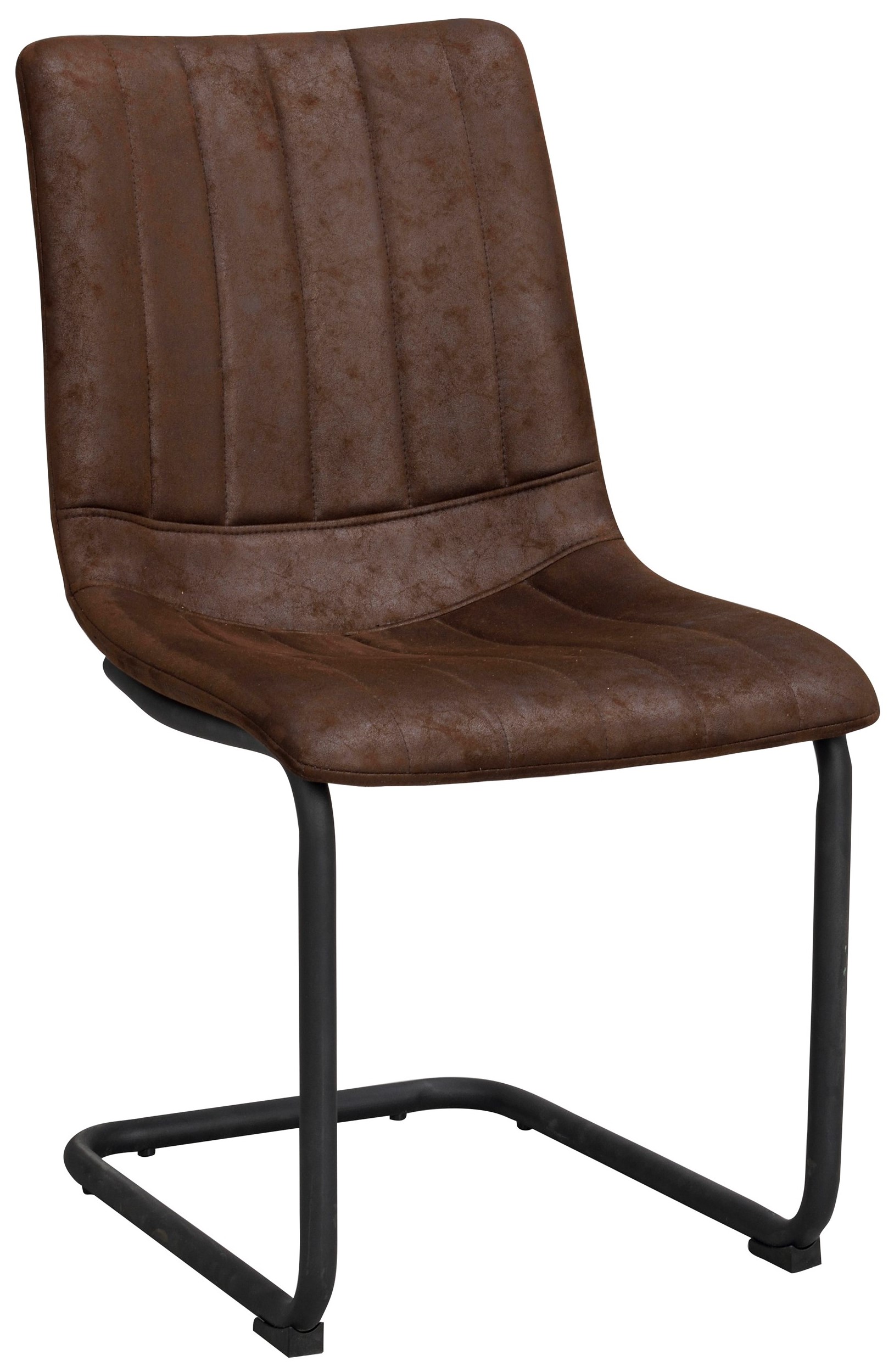 Krzesło tapicerowane brązowe nogi czarne metalowe 46x61 cm – obraz-1