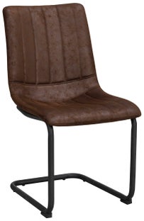 Krzesło tapicerowane brązowe nogi czarne metalowe 46x61 cm – obraz-1