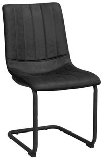 Krzesło tapicerowane czarne nogi czarne metalowe 46x61 cm – obraz-1