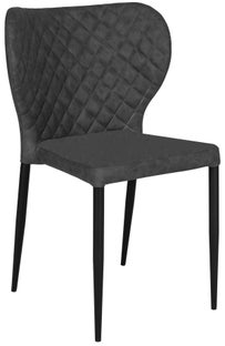 Krzesło tapicerowane pikowane szare nogi czarne metalowe 52x54 cm – grafika-1.