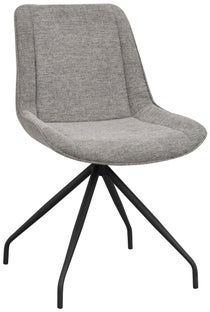 Krzesło tapicerowane szare nogi czarne metalowe 52x58 cm – obraz-1