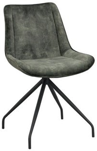 Krzesło tapicerowane zielone nogi czarne metalowe 52x58 cm – obraz-1