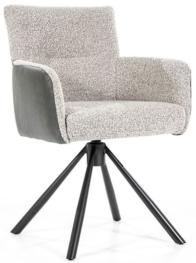 Krzesło Sef 57x86 cm beżowe - oparcie grafitowe – obraz-1