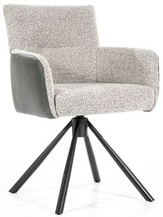 Krzesło Sef 57x86 cm beżowe - oparcie grafitowe – obraz-1