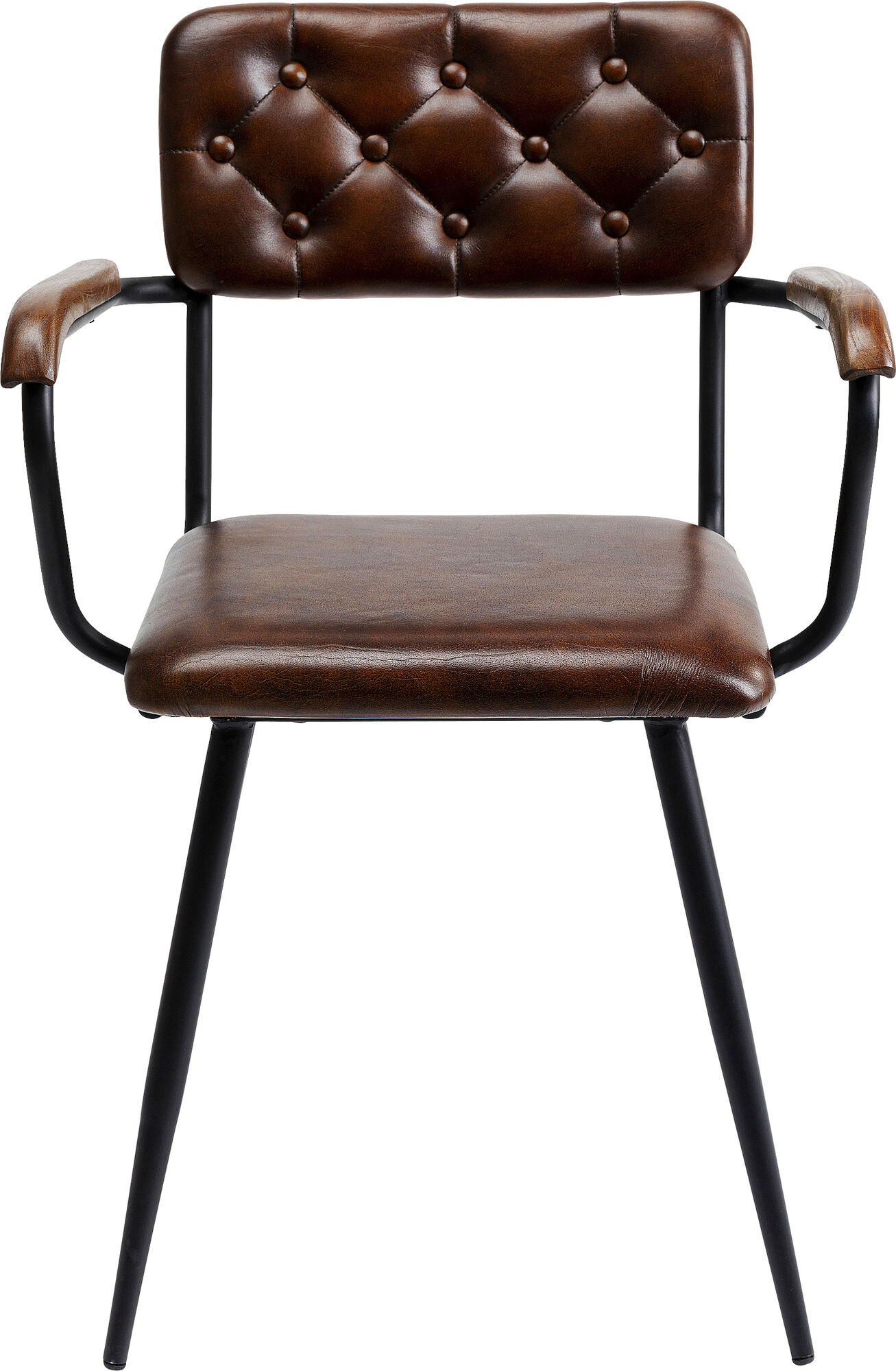 Chair with Armrest Salsa Leather Brown – Imagen-1.