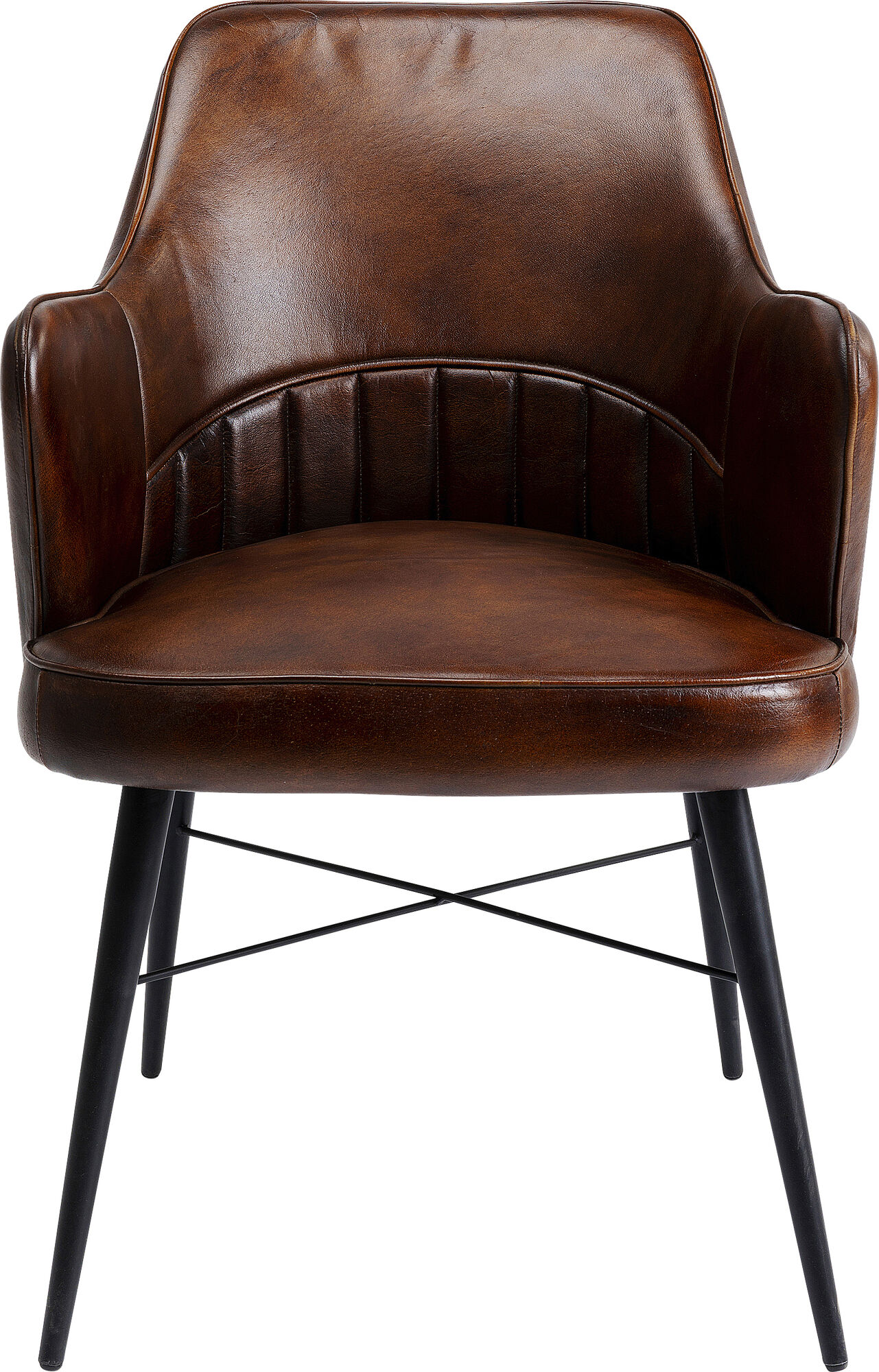 Kare spisestol Rumba brunt skinn – bilde-1.