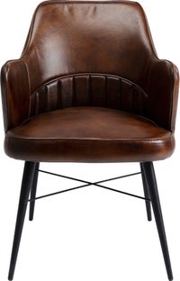 Kare spisestol Rumba brunt skinn – bilde-1.