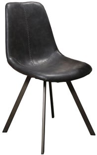 Krzesło eko skóra czarne nogi metalowe grafitowe 46x58 cm – grafika-1.