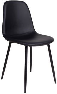 Krzesło eko skóra czarne nogi czarne metalowe 47x50 cm – grafika-1.