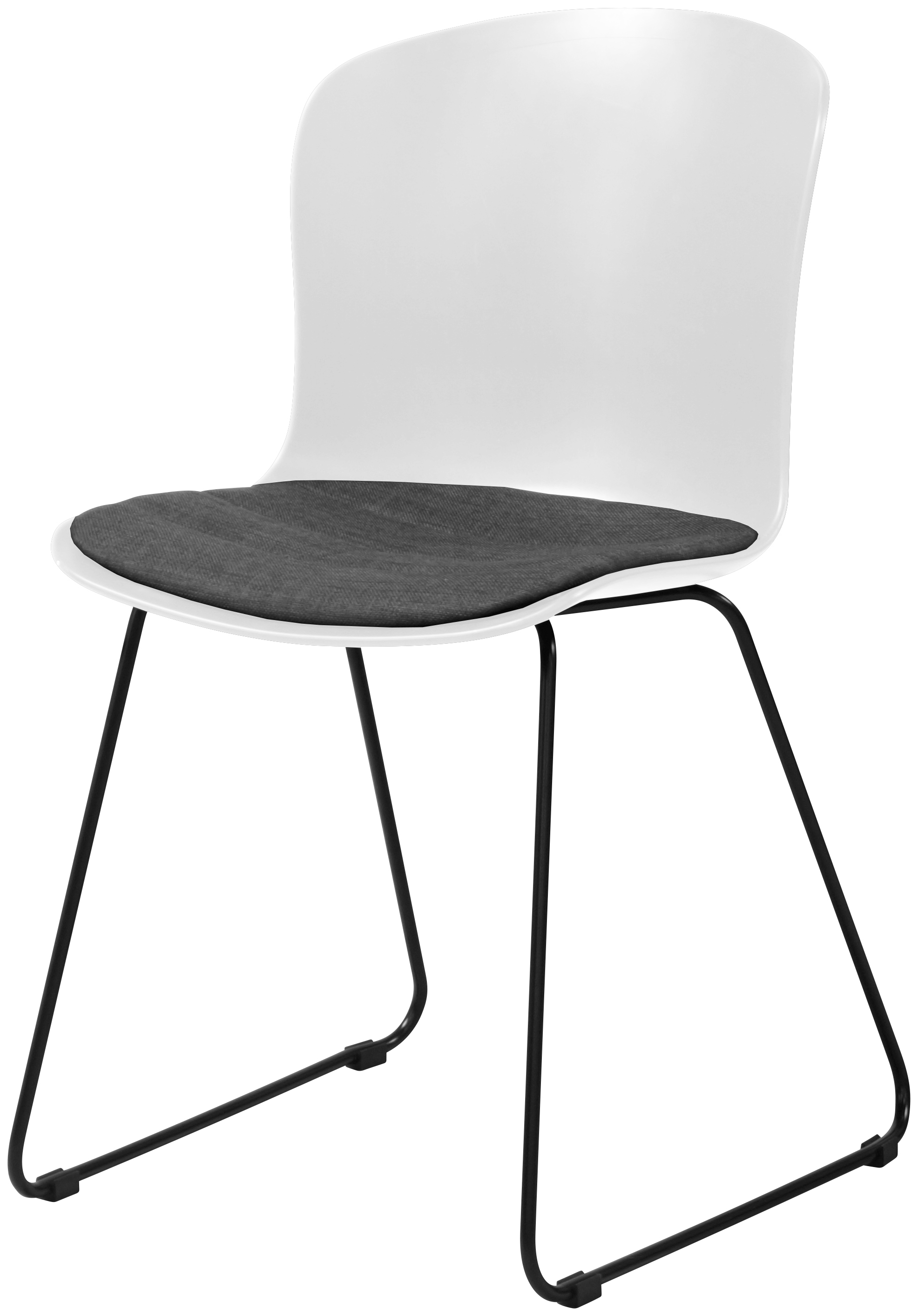 Krzesło Story 47x81 cm białe siedzisko szare – obraz-1