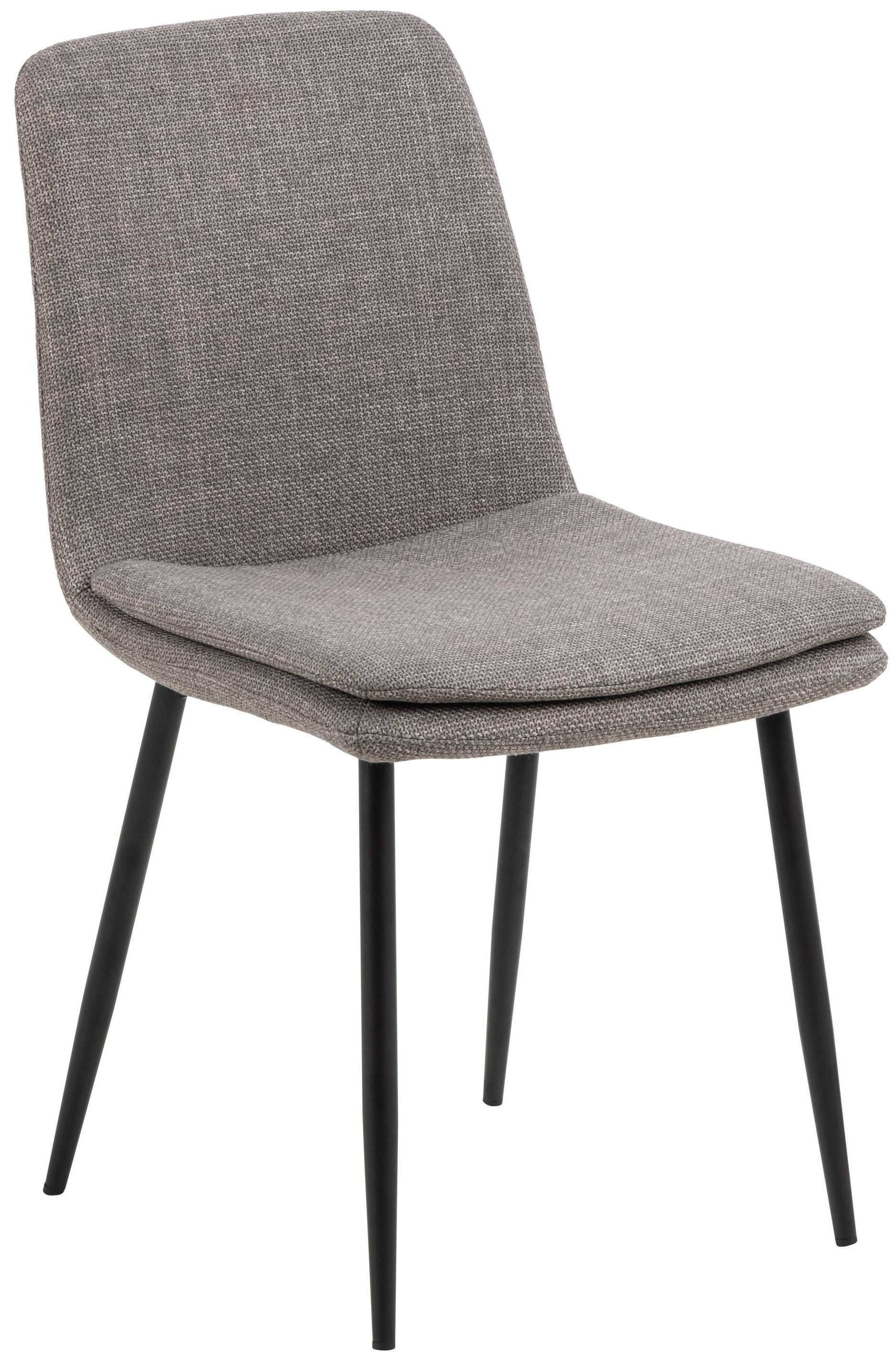 Krzesło tapicerowane do jadalni szarobrązowe - nogi metalowe czarne 46x86 cm – obraz-1