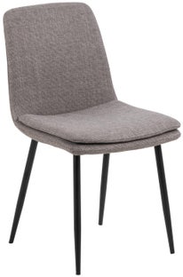 Krzesło tapicerowane do jadalni szarobrązowe - nogi metalowe czarne 46x86 cm – obraz-1