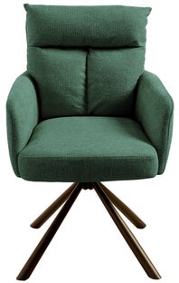 Krzesło tapicerowane do jadalni poliester tkanina strukturalna zielone - nogi metalowe czarne 60x92 cm – grafika-1.