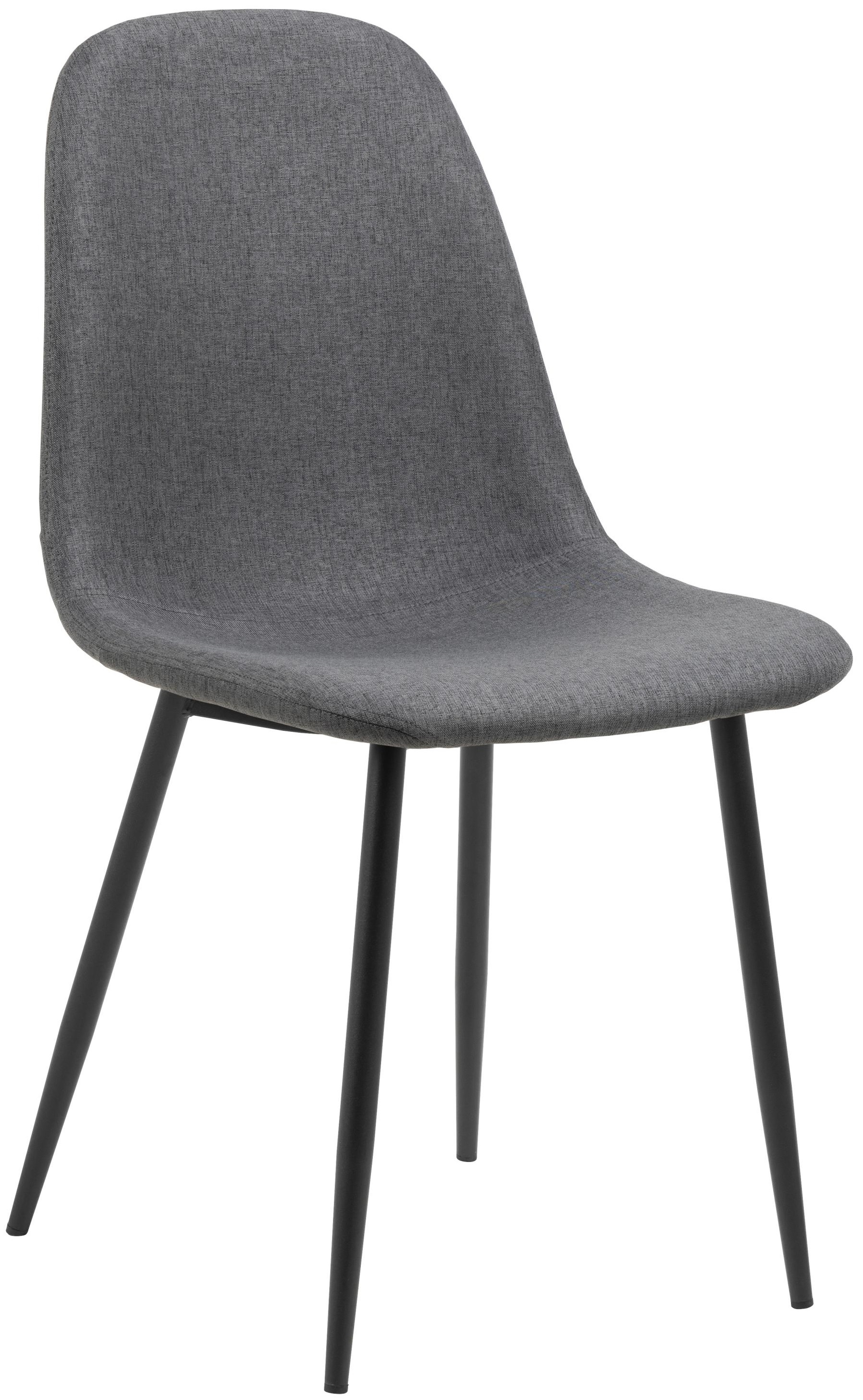 Krzesło tapicerowane do jadalni ciemnoszare - nogi metalowe czarne 44x86 cm – obraz-1