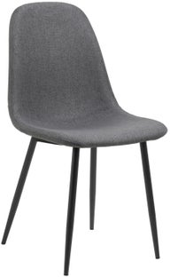 Krzesło tapicerowane do jadalni ciemnoszare - nogi metalowe czarne 44x86 cm – obraz-1