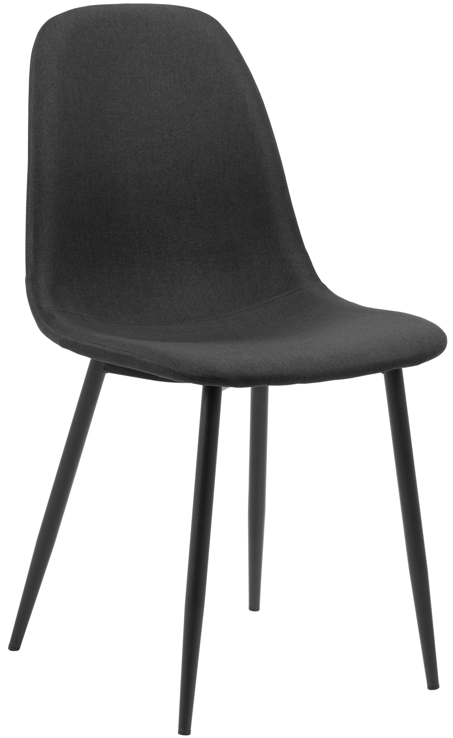 Krzesło tapicerowane do jadalni czarne - nogi metalowe czarne 44x86 cm – obraz-1