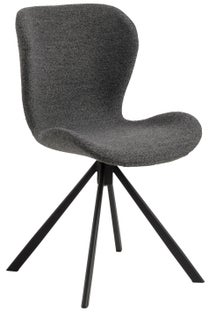 Krzesło tapicerowane do jadalni Fearon antracytowe - nogi metalowe czarne 47x81 cm – obraz-1