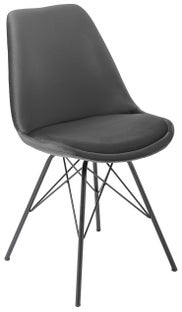 Krzesło tapicerowane do jadalni szare z metalowymi nogami – grafika-1.