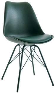 Tapicerowane krzesło do jadalni ekoskóra ciemnozielona innowacyjny design – grafika-1.