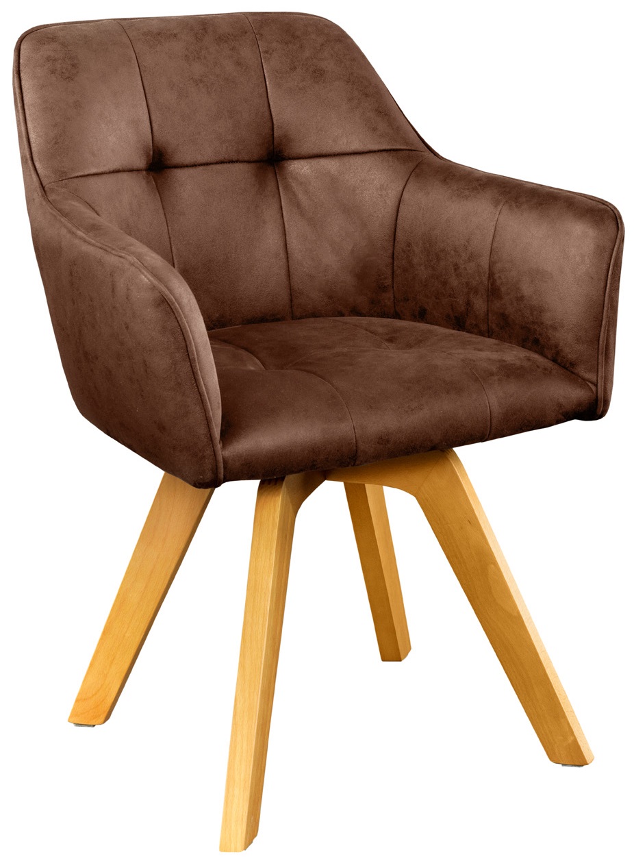 Eleganckie krzesło do jadalni z antycznym brązem i drewnianymi nogami – grafika-1.