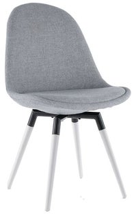 Krzesło tapicerowane szare nogi czarno-białe 50x85 cm – obraz-1