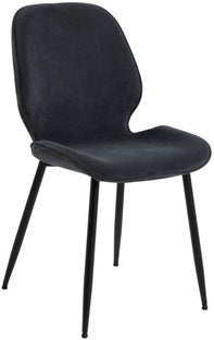 Krzesło tapicerowane antracytowe nogi metalowe 48x58 cm – obraz-1