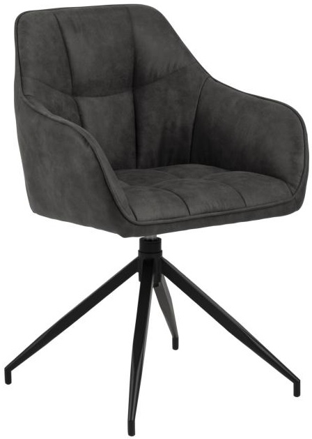 Krzesło obrotowe z podłokietnikami antracytowe nogi czarne 59x85 cm – obraz-1