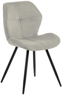 Krzesło welurowe z pikowaniem 48 x 83 cm piaskowe – obraz-1