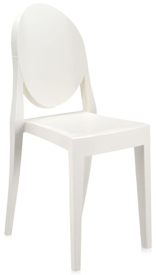 Krzesło Victoria Ghost 39x91 cm białe wysoki połysk ogniotrwałe – obraz-1