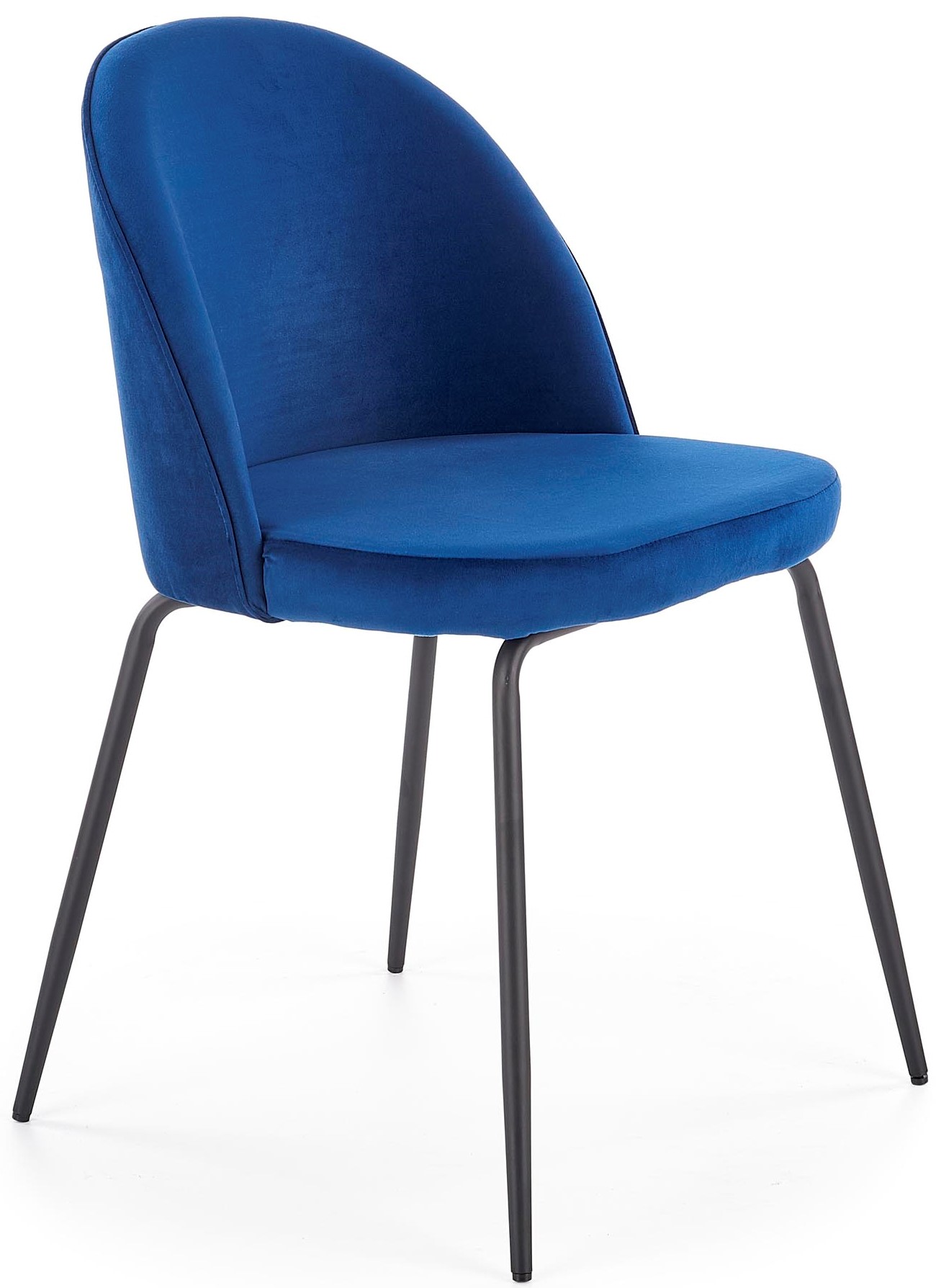 Krzesło w kolorze granatowym nogi czarne ze stali 49x80 cm – obraz-1
