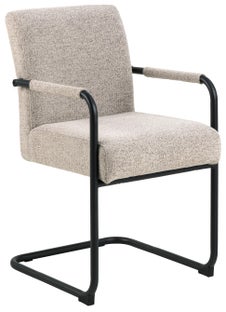 Krzesło z podłokietnikami - nogi metalowe czarne matowe 51x85 cm – obraz-1