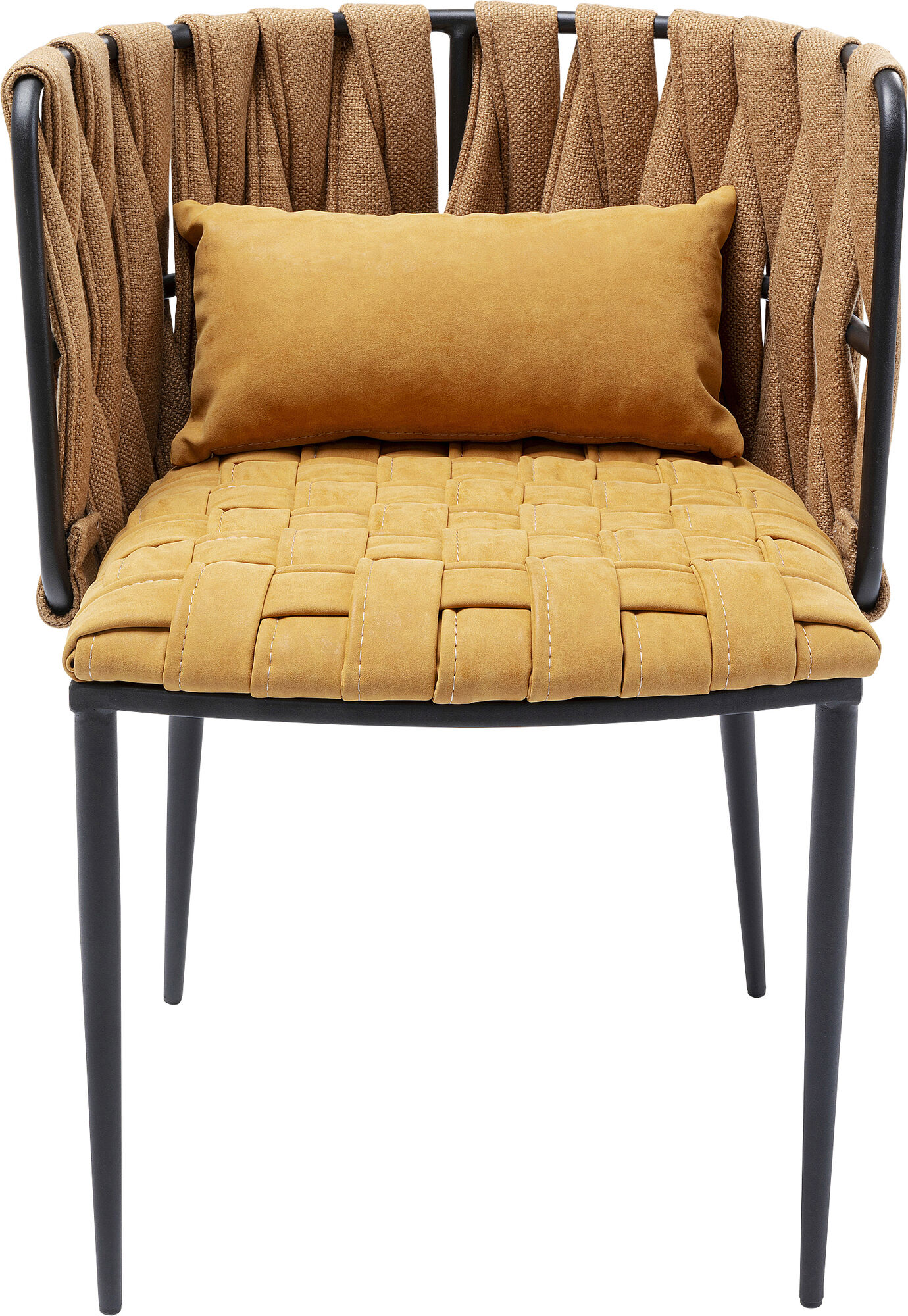 Silla Cheerio amarillo con cojines y reposabrazos – Imagen-1.