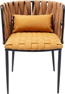 Silla Cheerio amarillo con cojines y reposabrazos – Imagen-1.