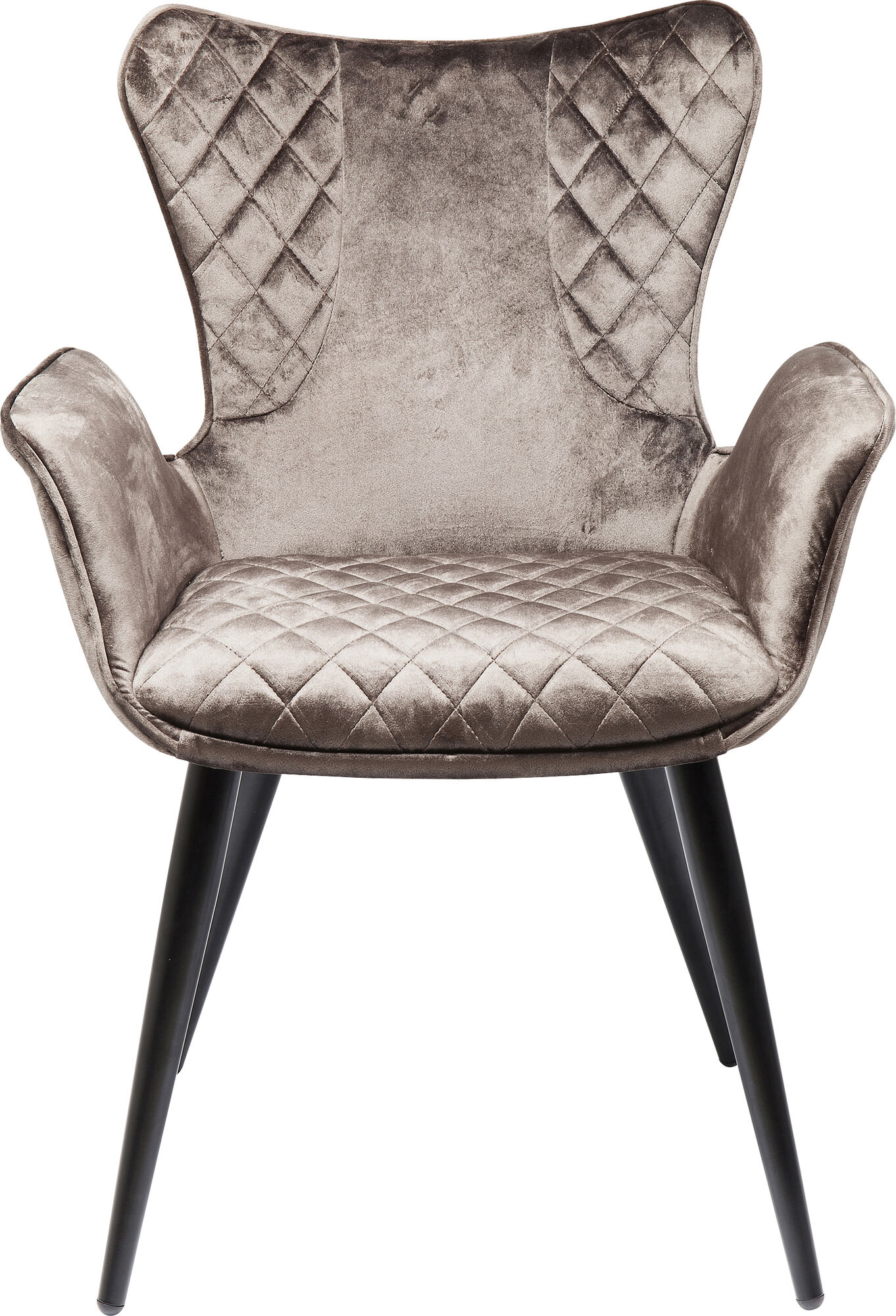 Karmstol Dream - Stol i Brun Sammet/Svarta Ben med Armstöd – bild-1.