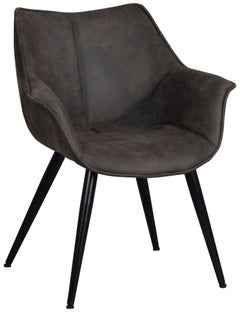 Krzesło z podłokietnikami Echo 70x79 cm ciemnoszare – obraz-1