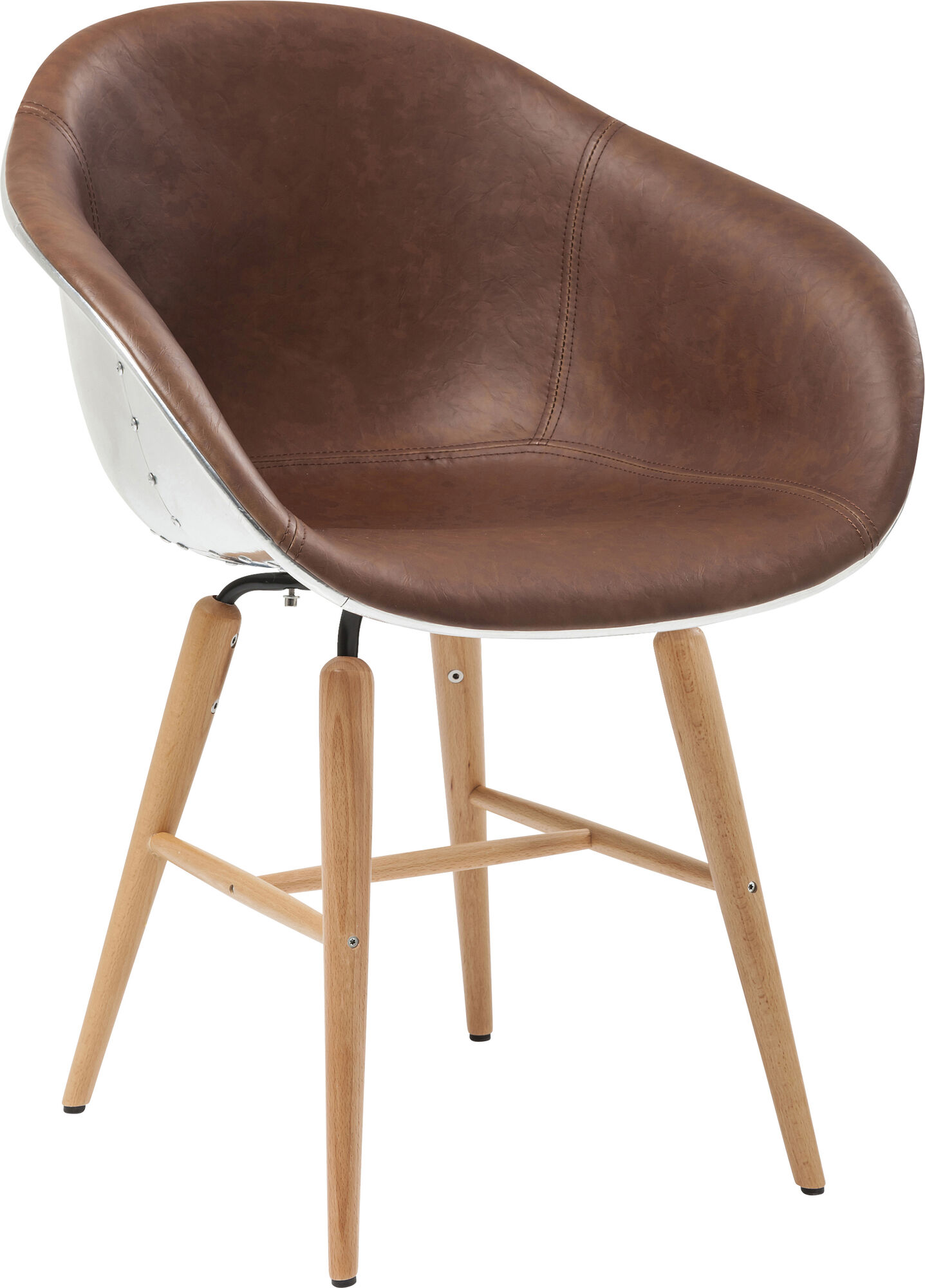 Krzesło z podłokietnikami Forum Soho 63x80 cm brązowe – obraz-1