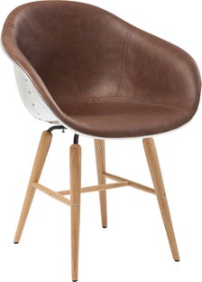 Krzesło z podłokietnikami Forum Soho 63x80 cm brązowe – obraz-1