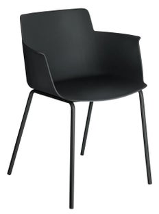 Krzesło z podłokietnikami 59x77 cm czarne – obraz-1