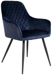 Krzesło z podłokietnikami pikowane granatowe nogi czarne – grafika-1.