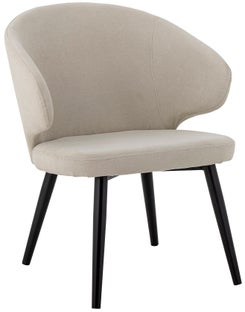 Krzesło z podłokietnikami jasnoszare z czarnymi nogami 63x79 cm – obraz-1