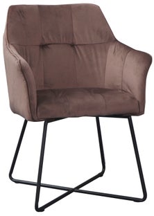Krzesło z podłokietnikami Coile 46x86 cm brązowe – obraz-1