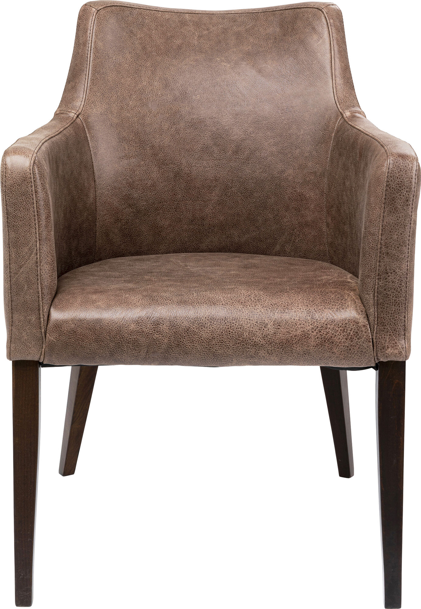 Mode spisebordsstol m/armlæn, brun læder – billede-1.