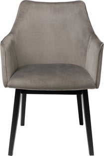 Modino spisebordsstol, grå velour – billede-1.