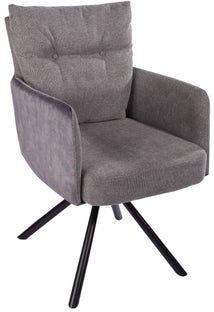 Szare krzesło obrotowe z podłokietnikami do nowoczesnych wnętrz – grafika-1.